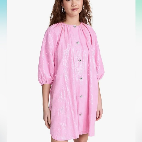 Stine Goya Women's Yordano Dress, Liquified Grid Pink, S - Picture 1 of 5
